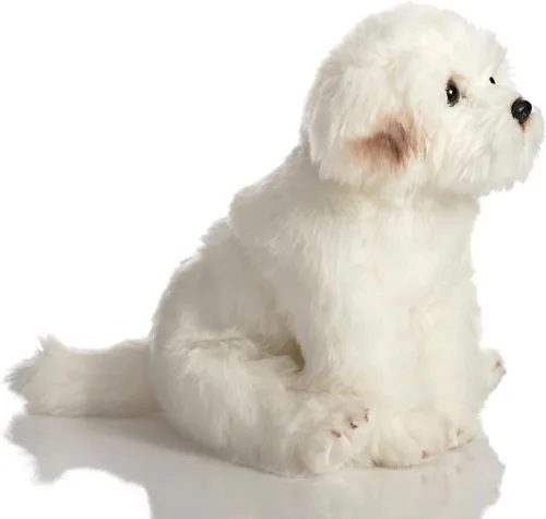 Miniatura 8 de HollyHOME Peluche maltés realista de perro maltés, regalo para mascotas, 13 pulgadas