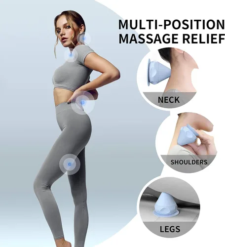 Miniatura 4 de Bola de auto-masaje montable manos libres con ventosa, masajeador de nudo muscular de dolor de espalda de tejido profundo, liberación miofascial