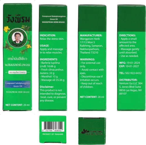 Miniatura 8 de Compuesto Saledphangphon Aceite Verde 20 cc (Pack de 3) (Verde)