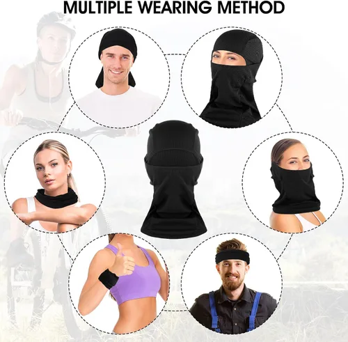 Miniatura 5 de COMNICO Pasamontañas elástico ajustable para invierno, resistente al viento, bufanda de esquí, protección contra el frío, equipo para hombres