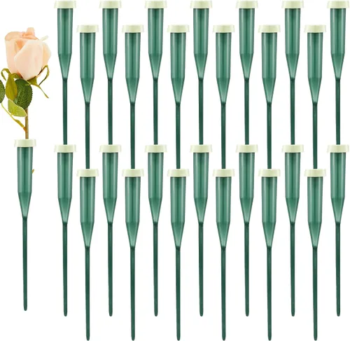 Miniatura 8 de Tessco for you 90 tubos de agua florales de 6 pulgadas, suministros de flores de plástico para flores frescas con tapa de goma para arreglos