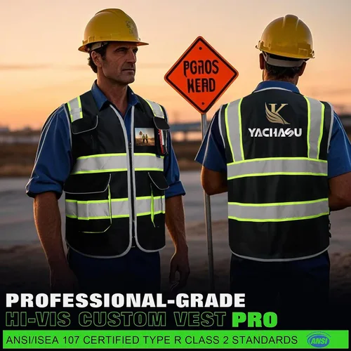 Miniatura 5 de BeautyWill Chaleco de Seguridad con Logo Personalizado Clase 2 Chaleco Reflectante de Alta Visibilidad Chaleco de Construcción Transpirable