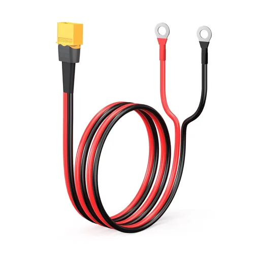 ELFCULB Cable XT60 a terminal de anillo O, cable conector XT60 macho a anillo O de 10AWG con alambre puro estañado para batería RC, estación de