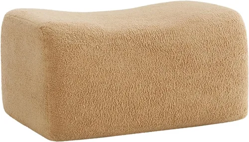 Miniatura 41 de Otomana de tela de peluche negra, moderno reposapiés modular sin hueso en una caja para sala de estar, cómodo diseño de asiento profundo,