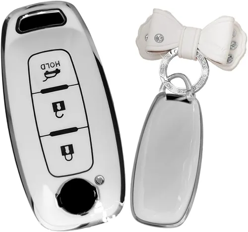Miniatura 8 de Llavero de coche para Nissan X-trail T33 Qashqai suave TPU llavero llavero bolsa accesorios 3 botones