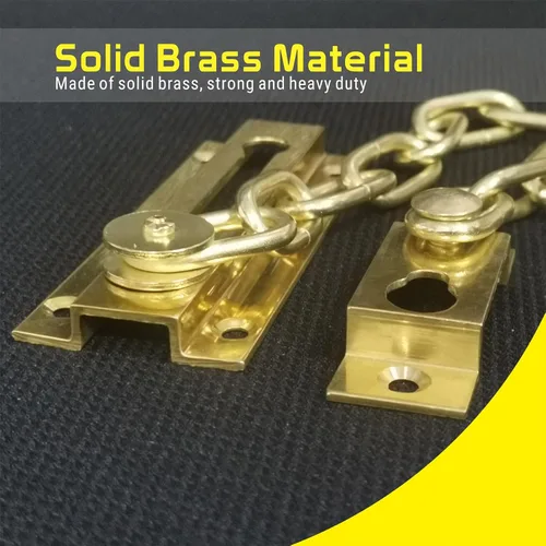 Miniatura 3 de Cadena de seguridad para puerta de latón sólido, seguridad para el hogar resistente, cadena de seguridad para cerradura de puerta de latón robusta