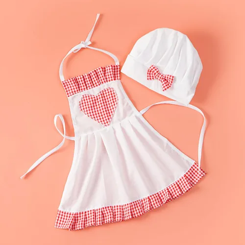 Miniatura 3 de Zeroest Traje de chef para bebé, accesorios de fotografía para niños pequeños, delantal de chef divertido para sesión de fotos, sombrero de chef