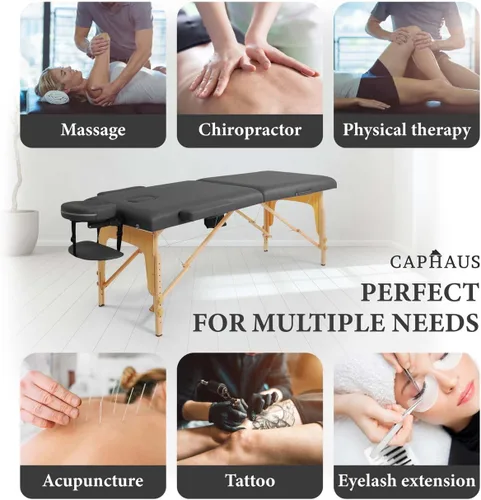 Miniatura 7 de CAPHAUS Mesa de masaje de espuma viscoelástica de 84 pulgadas, cama de masaje plegable y portátil de 28 pulgadas de ancho, cama de salón facial
