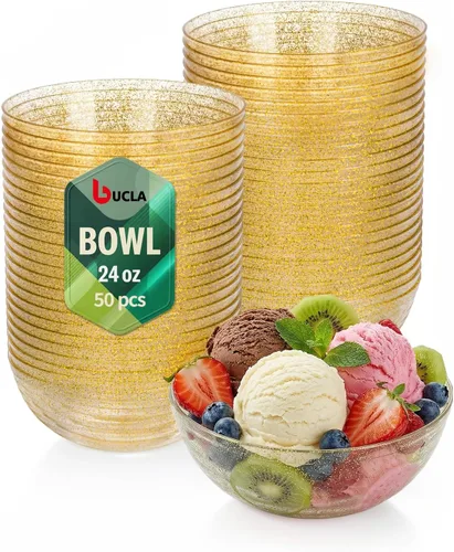 Miniatura 14 de bUCLA Paquete de 50 unidades de cuencos de plástico blanco de 12 oz - Cuencos de salsa de plástico blanco desechables premium resistentes - Ideal