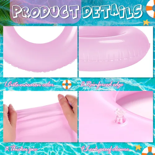 Miniatura 3 de 4 flotadores inflables de piscina de 33 pulgadas, anillos de natación para adultos, tubo interior de natación, balsa, flotador, juguetes para playa