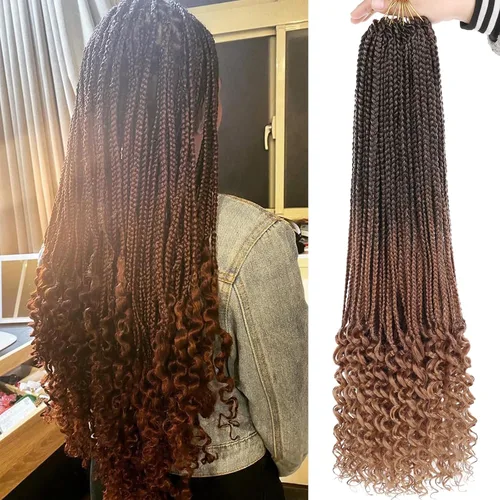 Miniatura 27 de XTREND 10 Pulgadas 6 Paquetes Trenzas de Caja de Ganchillo Cabello Pre-anudado Sin Nudos Bobo Trenzas de Caja 3X Extensiones de Cabello Trenzado 1b#