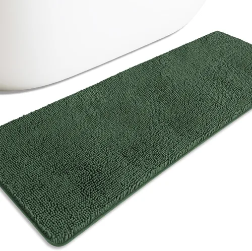 Miniatura 309 de Alfombra de baño pequeña de 12 x 18 pulgadas, lavable y absorbente, antideslizante, alfombra de baño de felpilla gruesa y suave para baño, ducha
