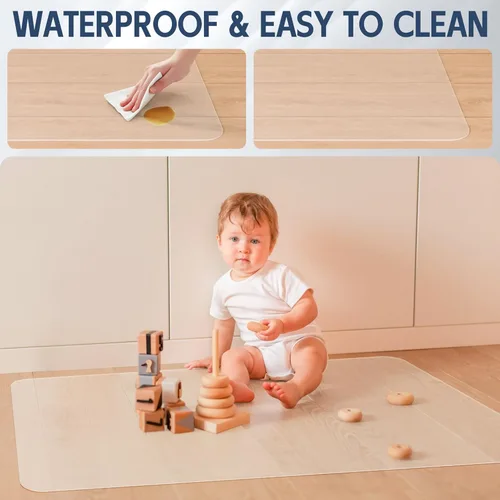 Miniatura 6 de Tapete para silla de escritorio para suelos duros, 48 x 30 pulgadas, protector transparente de oficina para madera dura, tapete de plástico de fácil