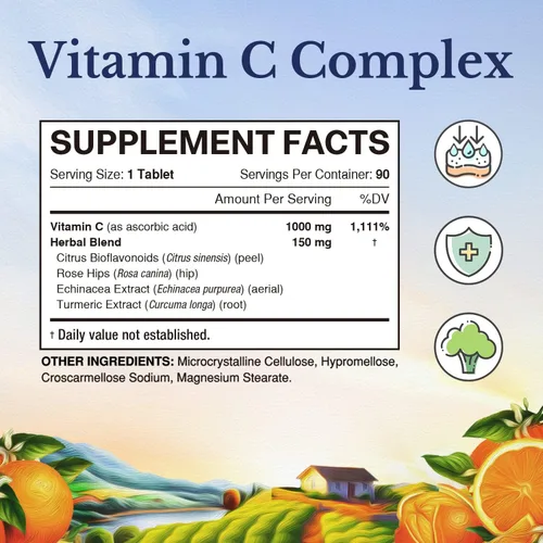 Miniatura 2 de Vitalitown Suplemento Complejo de Magnesio 500mg y Complejo de Vitamina C 1000mg