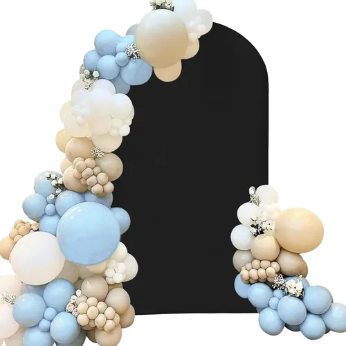 Miniatura 14 de Cubierta de Arco de Boda Ajustada de Spandex 7.2 Pies, Cubierta de Fondo de Arco Rosa, Cubiertas de Soporte de Fondo Chiara de Parte Superior