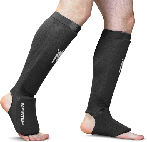 Miniatura 2 de Meister Espinilleras y empeine de tela elástica MMA (par) Comfort-fit protection with flexible impact padding for MMA, Muay Thai and kickboxing.