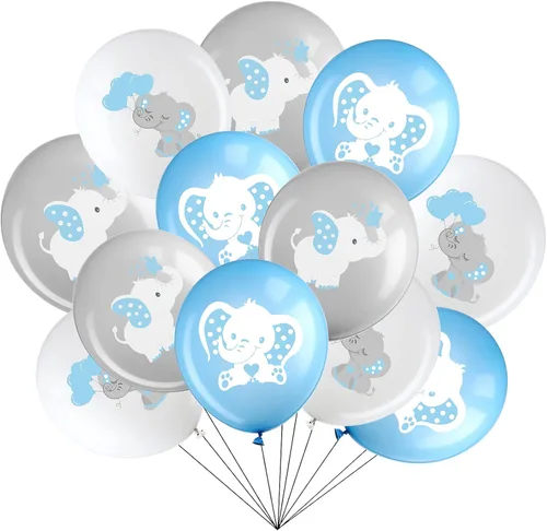 Aoriher 45 globos de elefante de 12 pulgadas, globo de elefante para baby shower, para bebés, niños y niñas, revelación de género, suministros de
