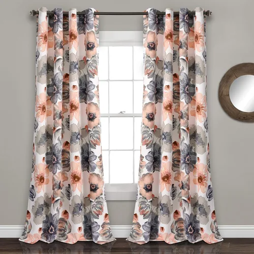 Miniatura 15 de Lush Decor Leah - Juego de 2 paneles de cortinas para oscurecer la habitación, 84 x 52 pulgadas, rojo/naranja