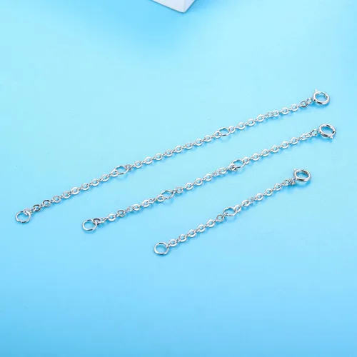 Miniatura 4 de Sllaiss Juego de 3 pulseras de plata de ley 925 para collar de longitud ajustable de 20in 30in 39in