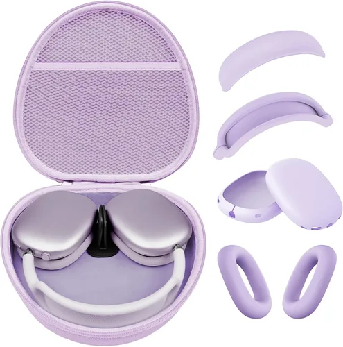Miniatura 23 de Funda rígida para AirPods Max con modo de sueño, funda de transporte para auriculares con almohadillas de silicona para AirPods