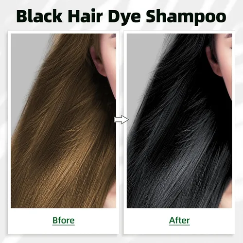 Miniatura 2 de Champú de tinte para el cabello negro 3 en 1 para Gray Coverag Color Shampoo para mujeres/hombres Instant Herbal Semi permanente champu para canas