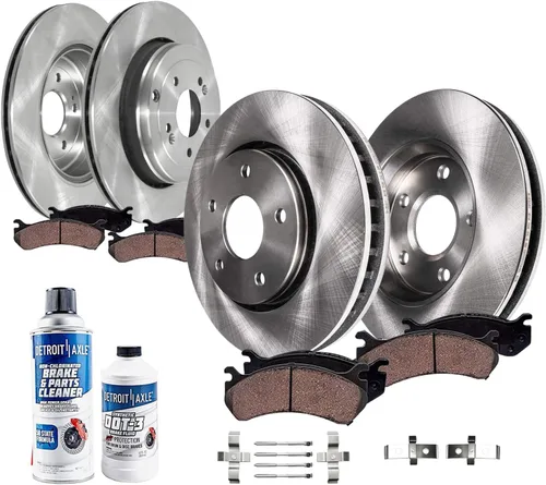 Miniatura 44 de Detroit Axle - Kit de frenos para Toyota Camry 2005-2006 [modelos XLE SE], frenos de disco Rotores Pastillas de freno de cerámica Reemplazo: 11.65