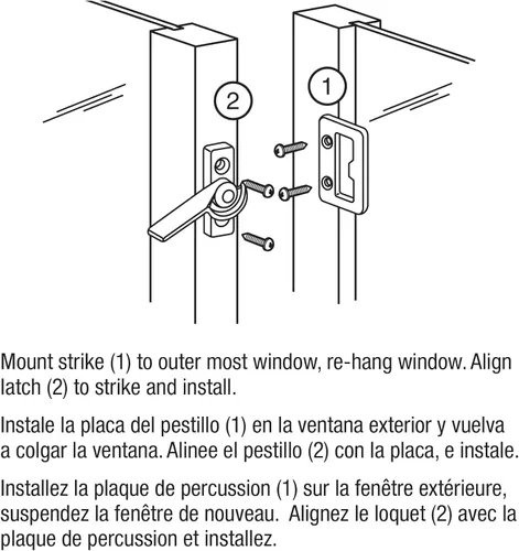 Miniatura 3 de Prime-Line F 2510 - Pestillo de leva deslizante para ventana deslizante para zurdos (2 unidades)