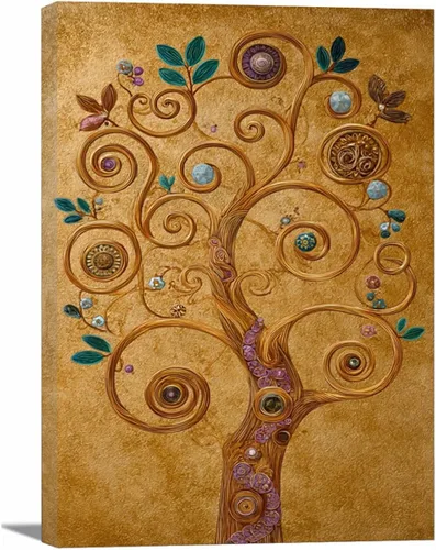 Miniatura 7 de VOCBAN Tree of Life Wall Art The Picture Artwork Canvas Prints Tree Pictures Poster Retro Artwork for Bedroom Living Room Home Decoration(blue blue