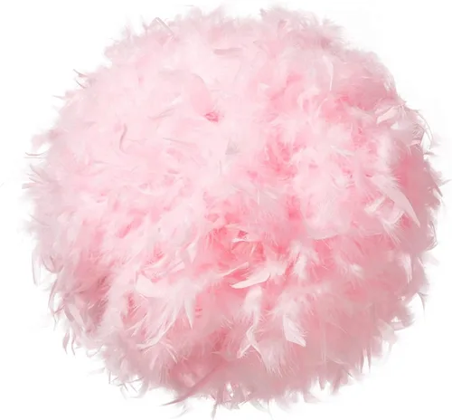 Waneway Sombra de lámpara de 40 cm con diseño de plumas para lámpara colgante de techo, pantalla de lámpara para lámpara de mesa y de pie para sala