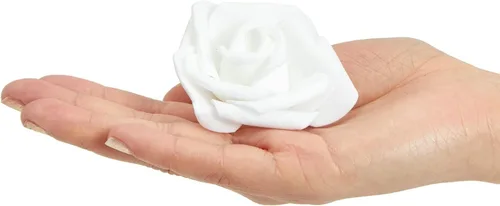 Miniatura 9 de Juvale Rosas artificiales de flores blancas, flores artificiales para decoración de bodas y centros de mesa, paquete de 100, 3 pulgadas de diámetro