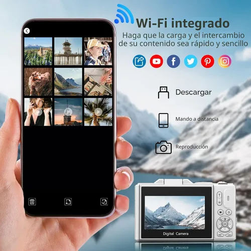 Miniatura 3 de Cámara Digital 4K para Fotografía, Cámara de Vlogging de 64MP para YouTube con Pantalla Abatible de 3" 180°, Cámara Point and Shoot con Zoom Digital