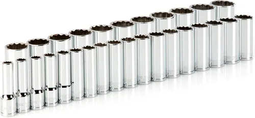 Miniatura 11 de TEKTON SHD92121 - Juego de llaves de vaso de 12 puntos con rieles y bandeja, 23 piezas (0.394-1.260 in)