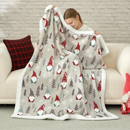 Miniatura 20 de Cozy Bliss Manta patriótica de gnomo, manta cálida para el 4 de julio, manta de felpa lechosa, ultra suave y acogedora para sofá, sofá y cama, azul