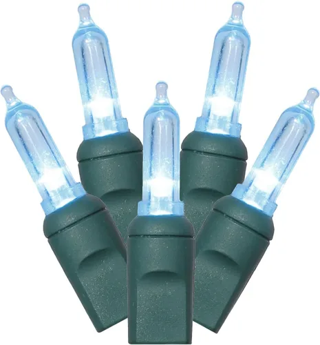 Miniatura 8 de Vickerman El juego de luces X6G7533 cuenta con 50 luces LED en cable verde con espacio de bombillas de 6 pulgadas, 25 pies, color lima