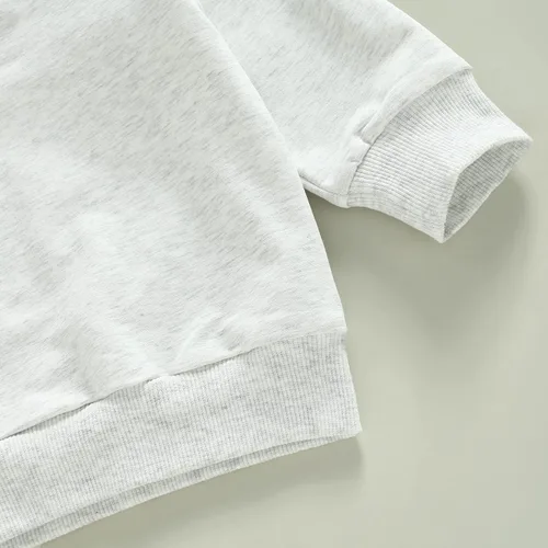 Miniatura 53 de Conjunto de 2 piezas de sudadera de manga larga con cuello redondo y pantalones casuales para bebés y niños pequeños