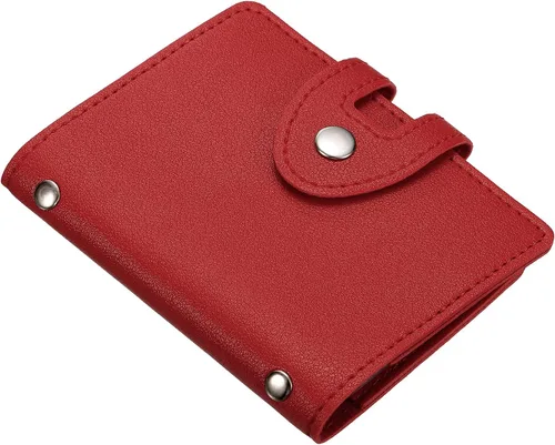 Miniatura 6 de PATIKIL Soporte para tarjetas de crédito, 1 paquete de cartera delgada de cuero, organizador de almacenamiento de tarjetas de visita con 30 ranuras