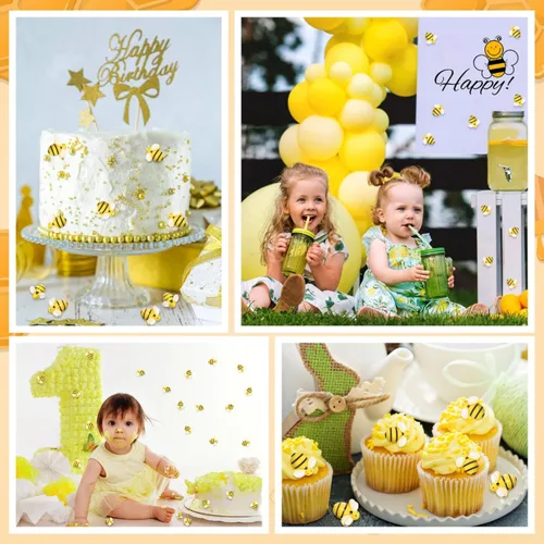Miniatura 6 de Hicarer 45 piezas de abejas pequeñas, decoración de fiesta, decoración de fiesta, adorno en forma de abeja de resina de miel con caja