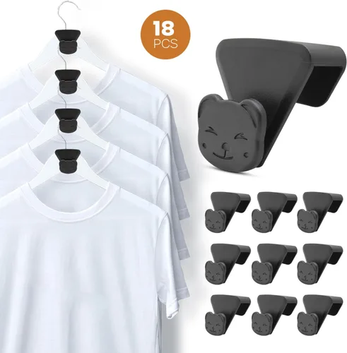 Miniatura 2 de Ganchos para colgar en el armario, paquete de 90 ganchos resistentes con triple cascada, ganchos de conector para colgar ropa, extensor de plástico