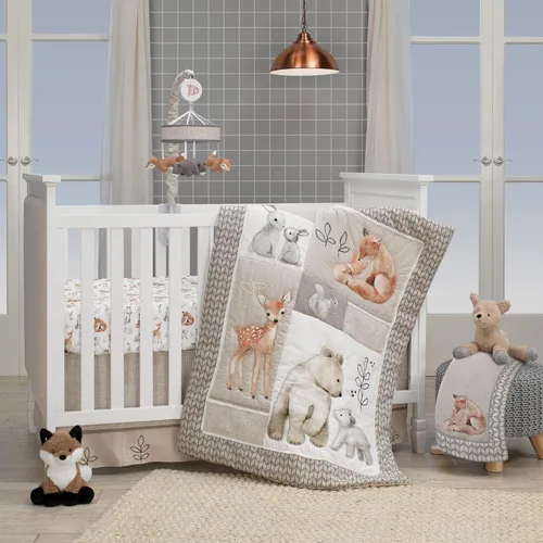 Miniatura 10 de Lambs & Ivy Forever Friends - Juego de ropa de cama de 4 piezas, color azul, rosa