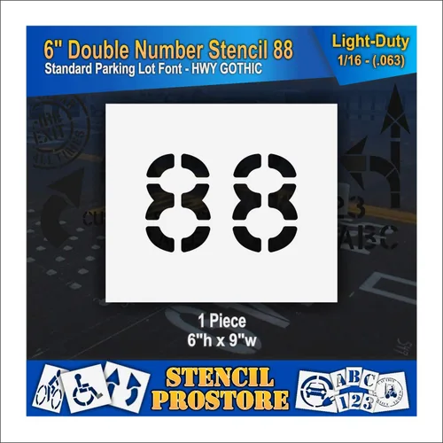 Miniatura 32 de Plantillas para pavimento, bordillo y WheelStop, plantilla de doble número de 6 pulgadas, (52) - 6 x 9 x 1/16 pulgadas (63 mil) - Resistentes
