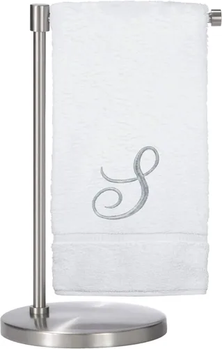 Miniatura 10 de Script R - Toalla de baño con monograma, regalo personalizado, 27 x 54 pulgadas, juego de 1 toalla bordada con texto dorado, 100% algodón turco