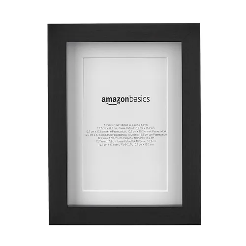 Miniatura 2 de Amazon Basics Marco de fotos rectangular de 5 x 7 pulgadas o 4 x 6 pulgadas con paspartú, paquete de 2, color negro