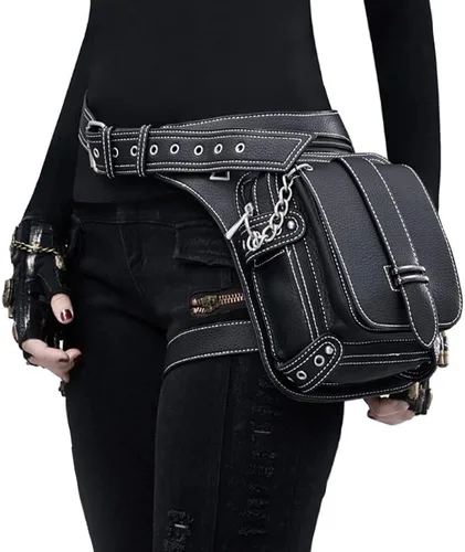 Rebajas Cyber Monday Ofertas Venta Steampunk Riñonera Bolso para cintura Moda Gótico Hombro Bandolera Bandolera Muslo Pierna Capucha Bolsa de Viaje
