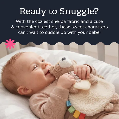 Miniatura 5 de Itzy Ritzy - Itzy Lovey incluye mordedor - Baby Lovey con mordedor, cintas texturizadas y brazos colgantes - Cuenta con sonido arrugado, tela Sherpa