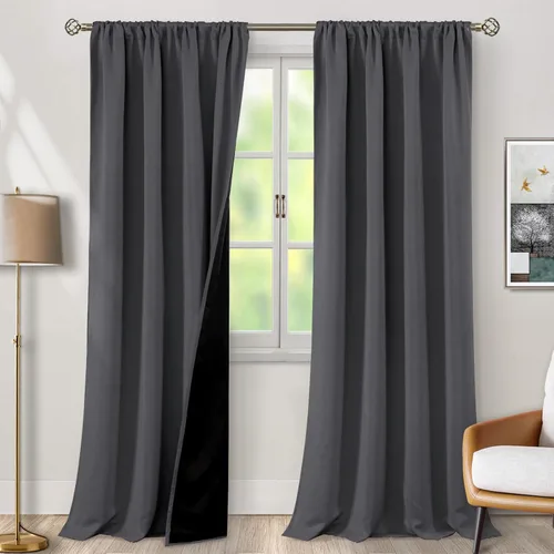 Miniatura 24 de BGment - Cortinas opacas para sala de estar de 63 pulgadas de largo, juego de 2 paneles, cortinas para oscurecer toda la habitación, cortinas