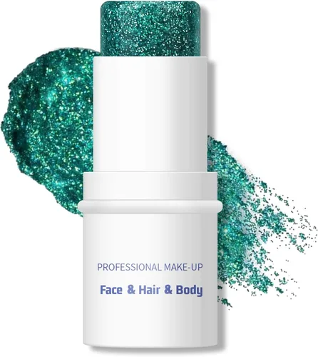 Miniatura 15 de KYDA Barra de purpurina corporal, gel grueso con purpurina para rostro y cabello corporal, pintura holográfica brillante de lentejuelas de sirena