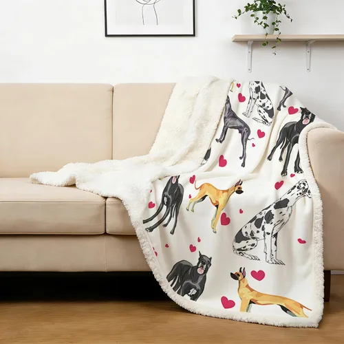 Miniatura 31 de BlessLiving Golden Retriever - Manta con patrones densos de perros, manta de forro polar Sherpa para sofá cama, manta suave y acogedora