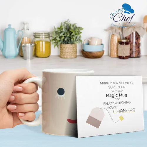Miniatura 5 de Magic Mug - Taza mágica que cambia de color con el calor. Taza única de cerámica para té o café ,de 12 onzas. Idea para el cumpleaños de mamá, papá