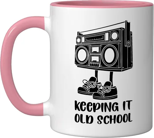 Miniatura 7 de Keeping It Old School 80s 90s Retro Cassette Radio Ceramic Mug, Orange/White