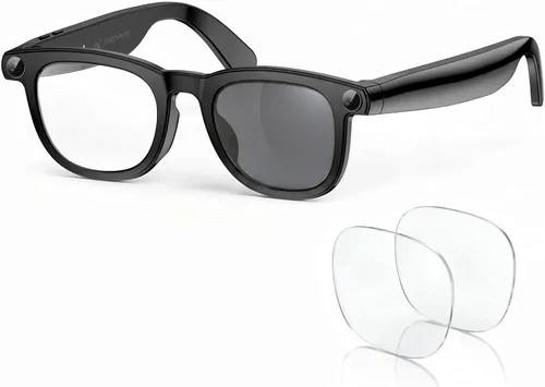 EarlySincere Lentes inteligentes fotocromáticos con cámara 4K de 8MP y Bluetooth, video HD, asistente de visión AI, transcriptor de traducción y